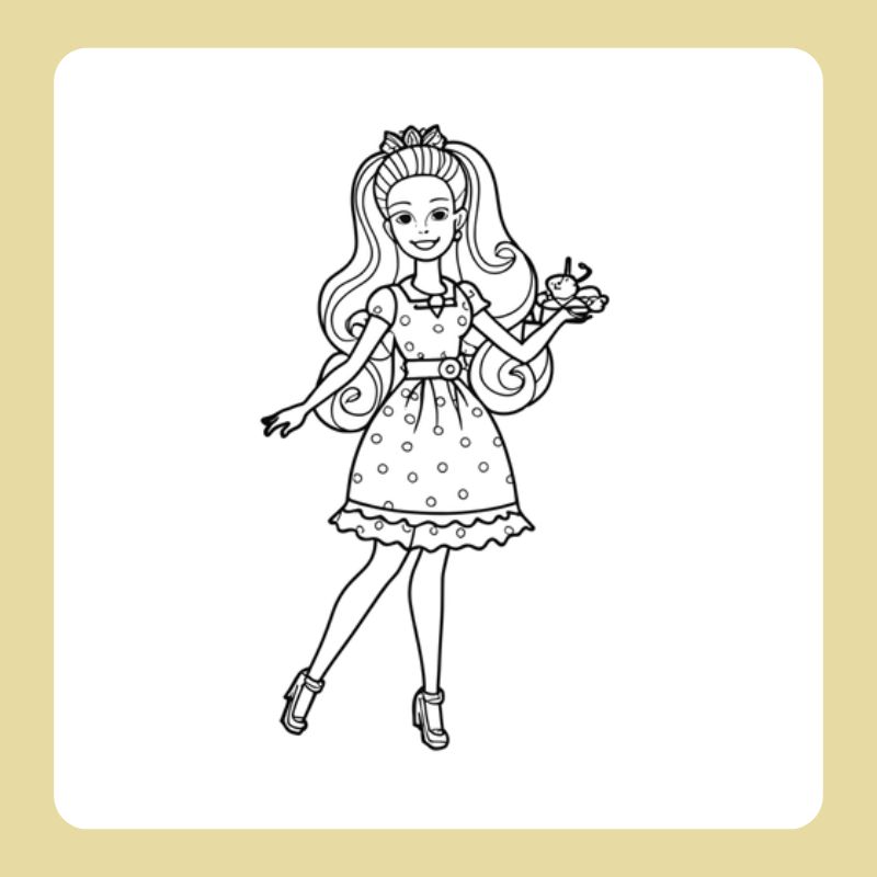 búp bê barbie tô màu