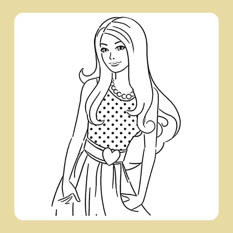 hình búp bê barbie tô màu