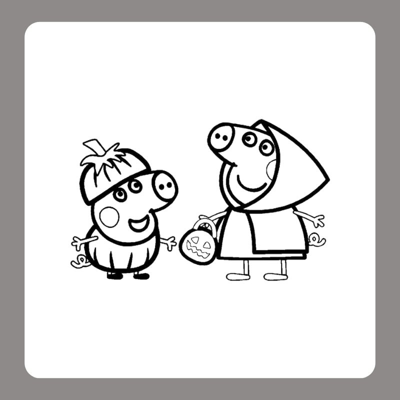hình vẽ tô màu heo peppa