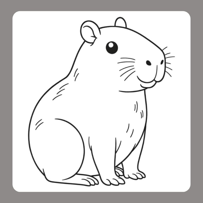 tô màu capybara chibi cute