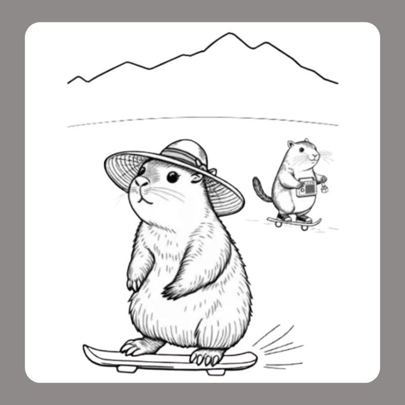 tô màu capybara dễ thương