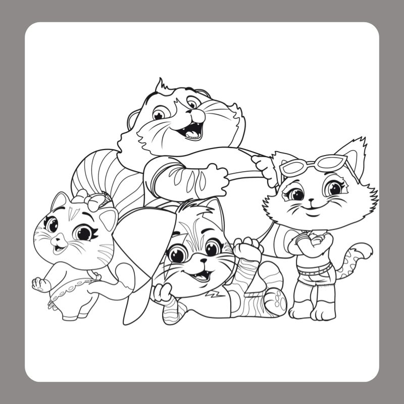 tô màu con mèo chibi