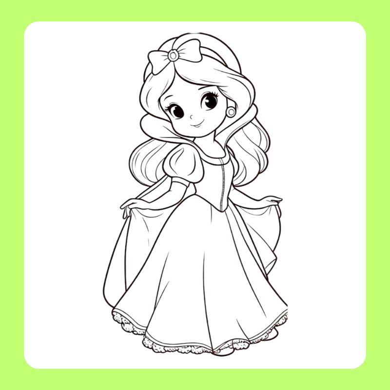 tô màu công chúa disney chibi