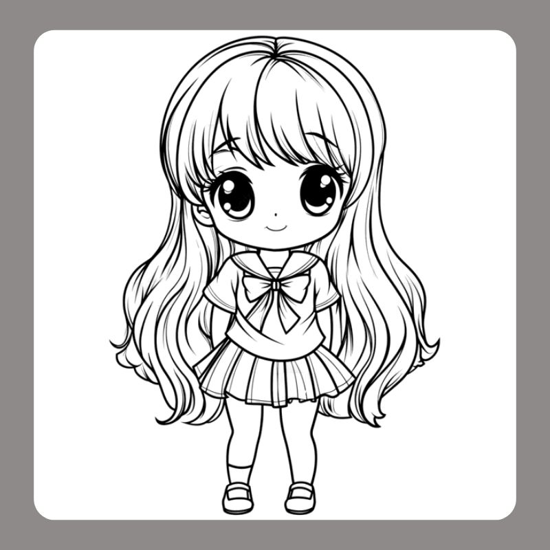 tranh tô màu anime girl ngầu (8)