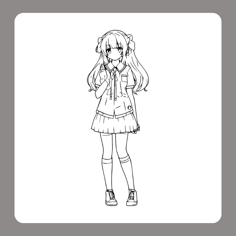tranh tô màu anime girl ngầu (9)