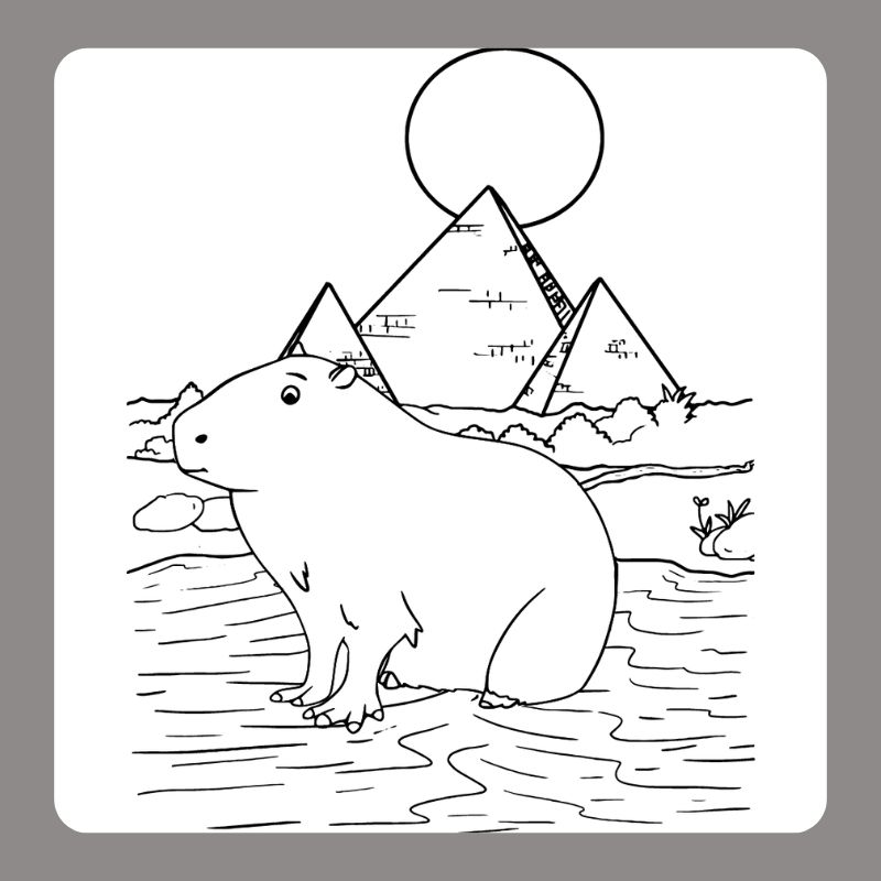 tranh tô màu capybara chibi cute