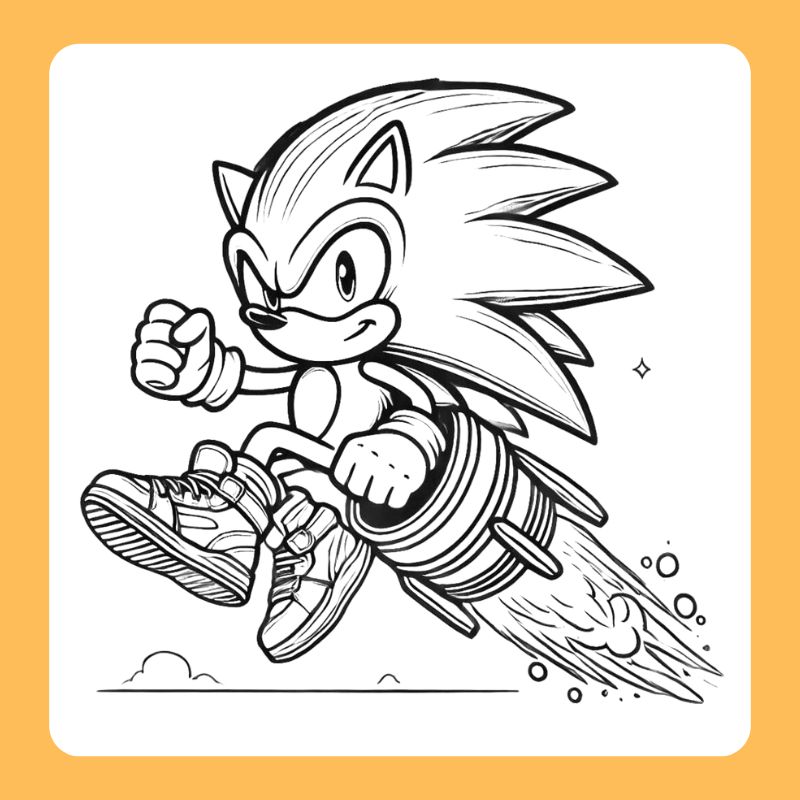 tranh tô màu cho bé hinh sonic​