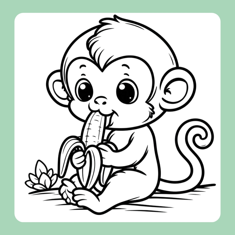 tranh tô màu con khỉ dễ thương (7)
