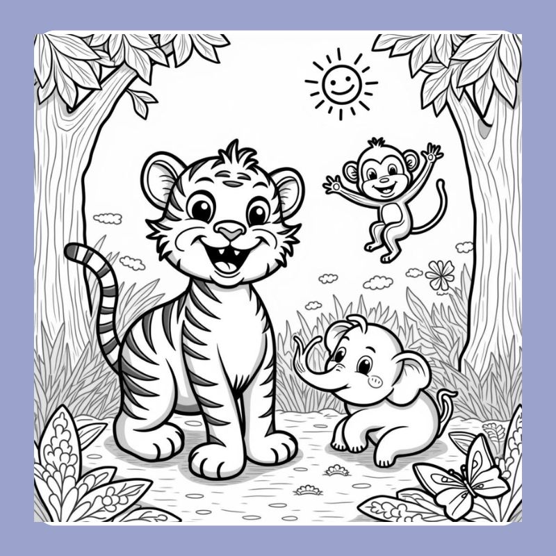 tranh tô màu con vật sống trong rừng (9)