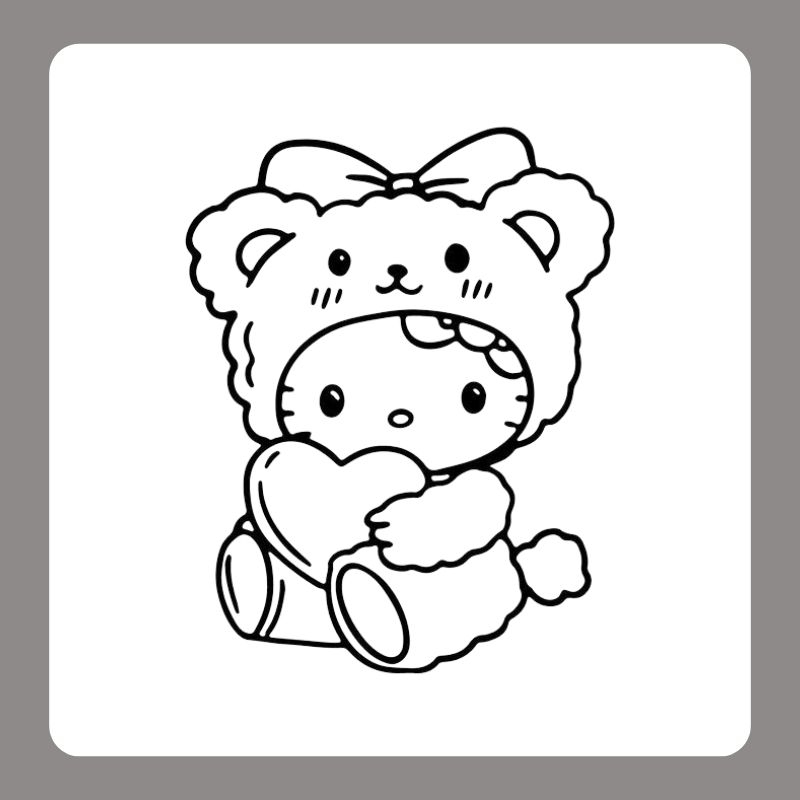 tranh tô màu hello kitty