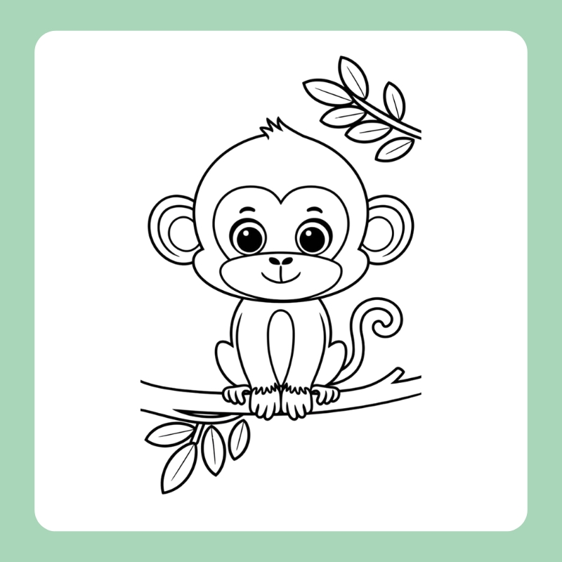 tranh tô màu hình con khỉ