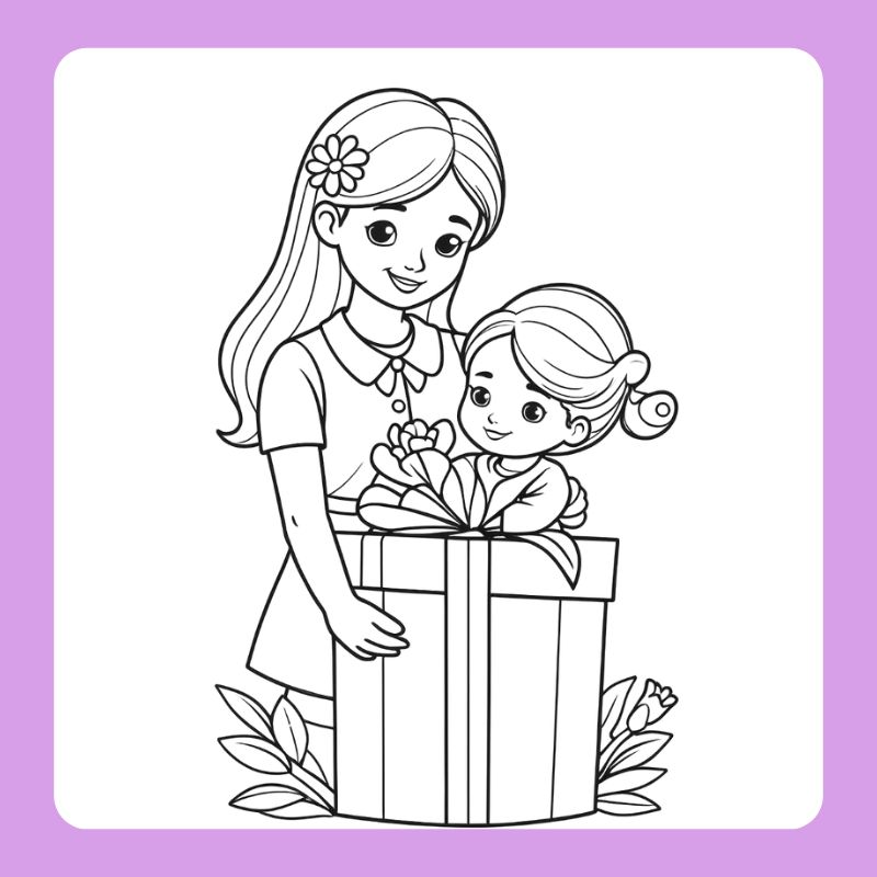 tranh tô màu mẹ của bé