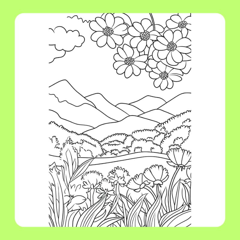 tranh tô màu vườn hoa (3)
