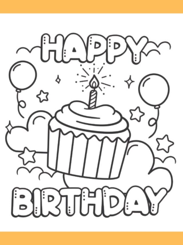 chữ happy birthday tô màu