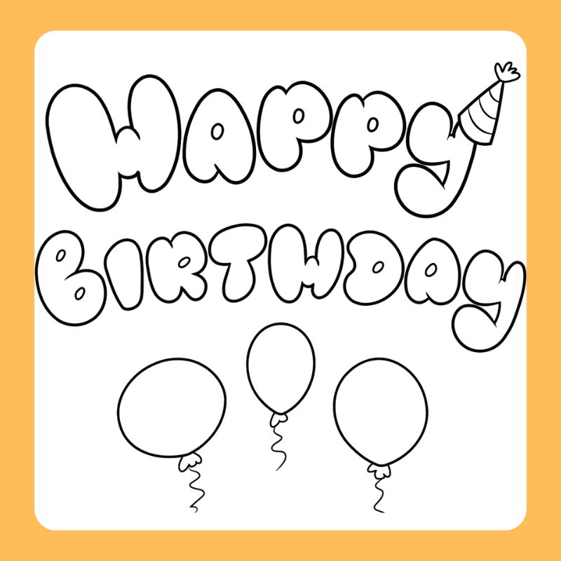 tô màu chữ happy birthday