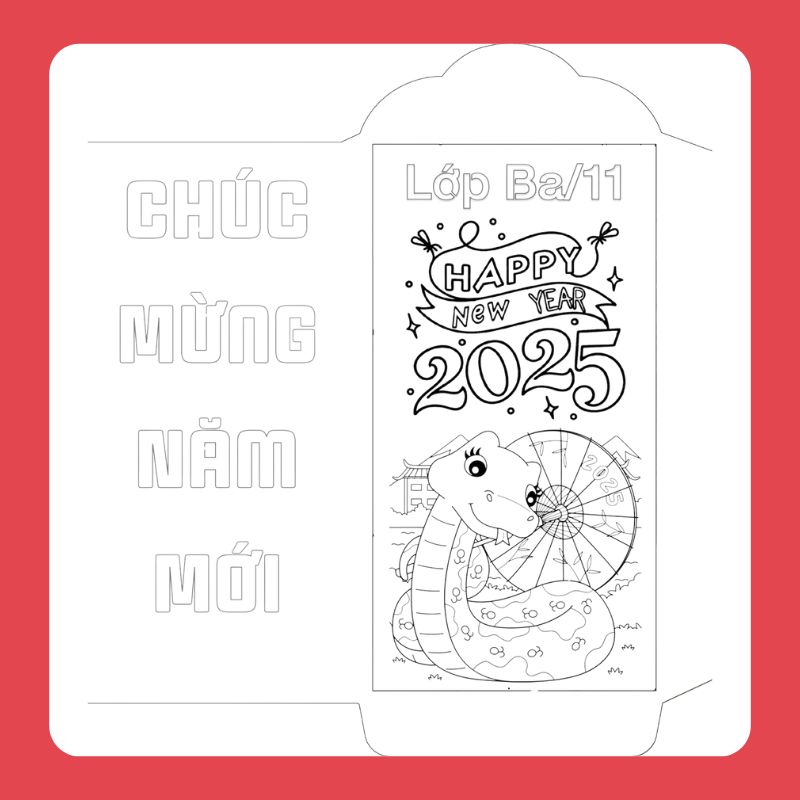 tranh tô màu bao lì xì