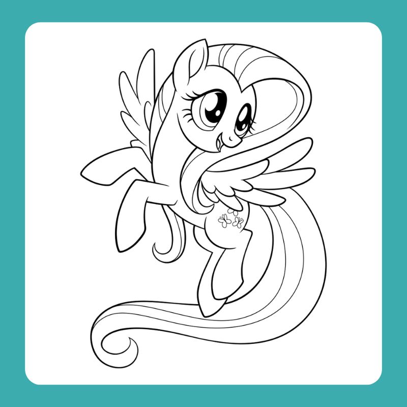 tranh tô màu cho bé ngựa pony