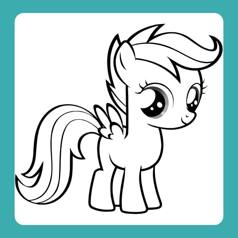 tranh tô màu chú ngựa pony