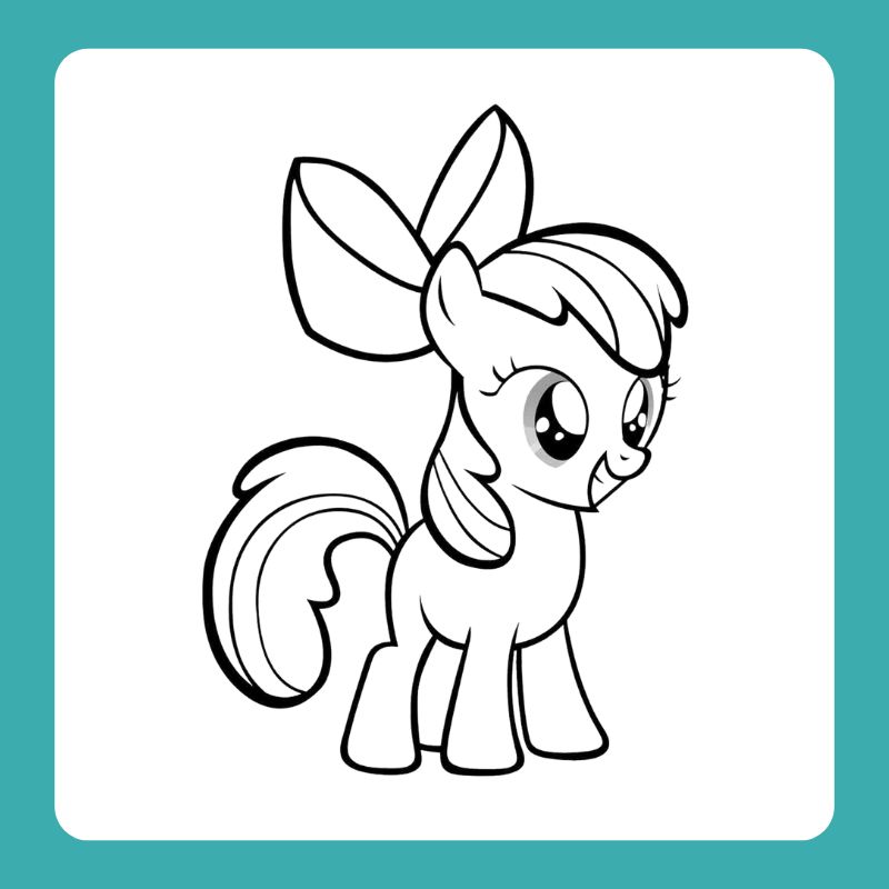 tranh tô màu con ngựa pony