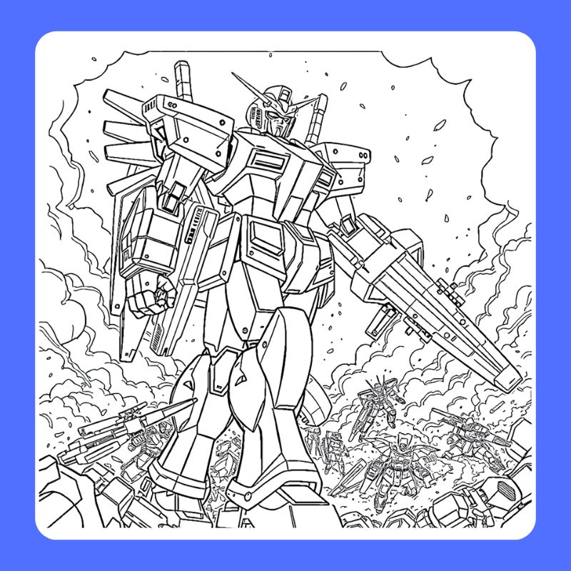 tranh tô màu gundam (24)