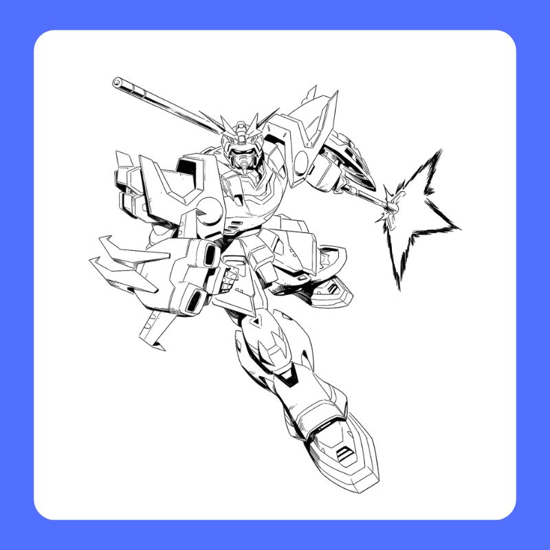 tranh tô màu gundam (29)
