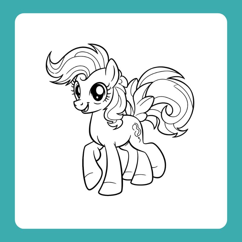 tranh tô màu ngựa pony (10)
