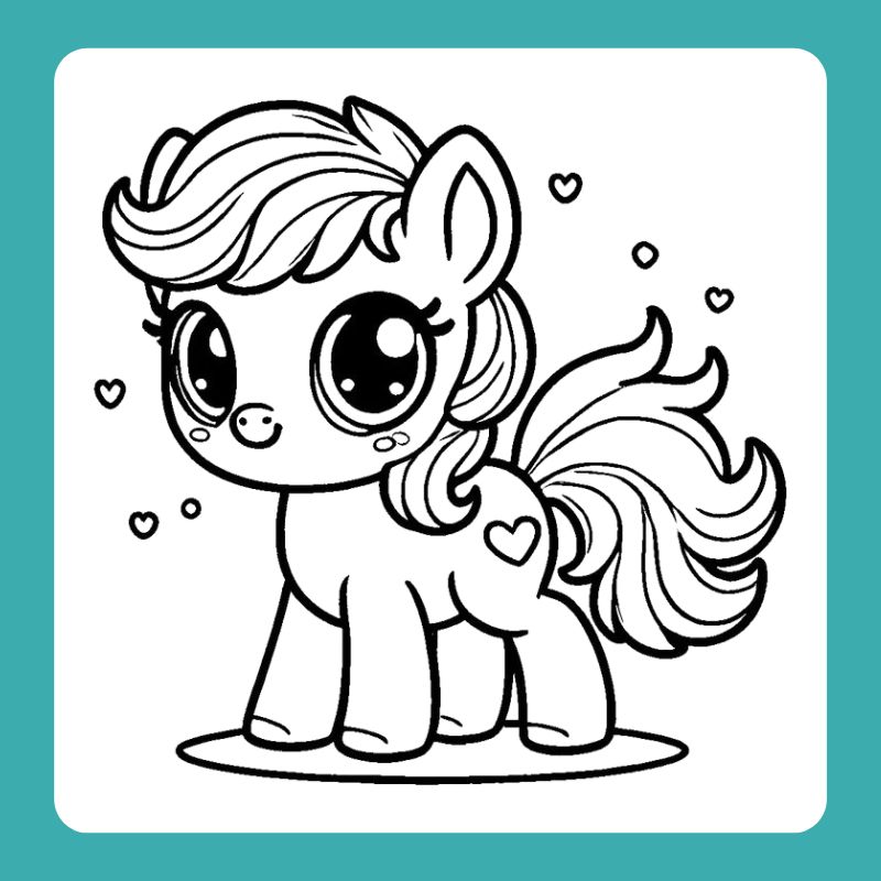 tranh tô màu ngựa pony (18)