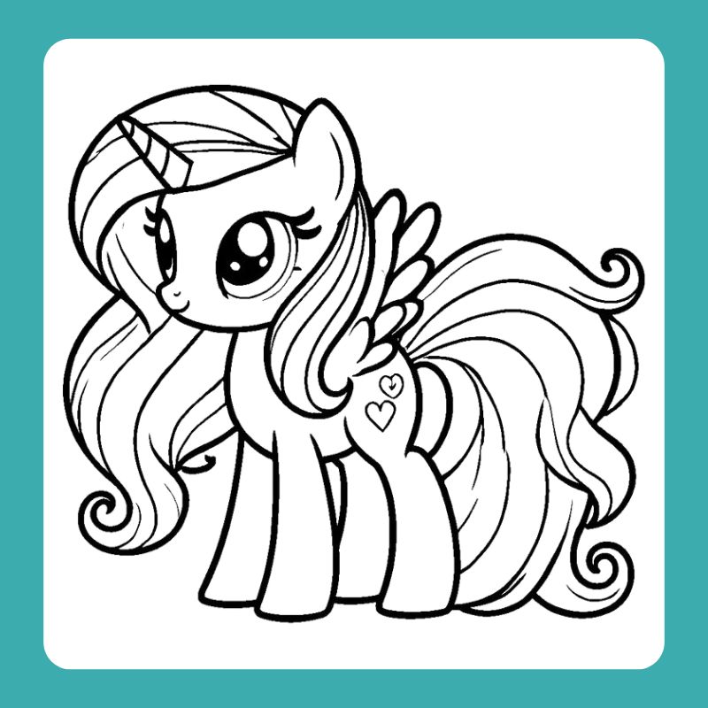 tranh tô màu ngựa pony (19)