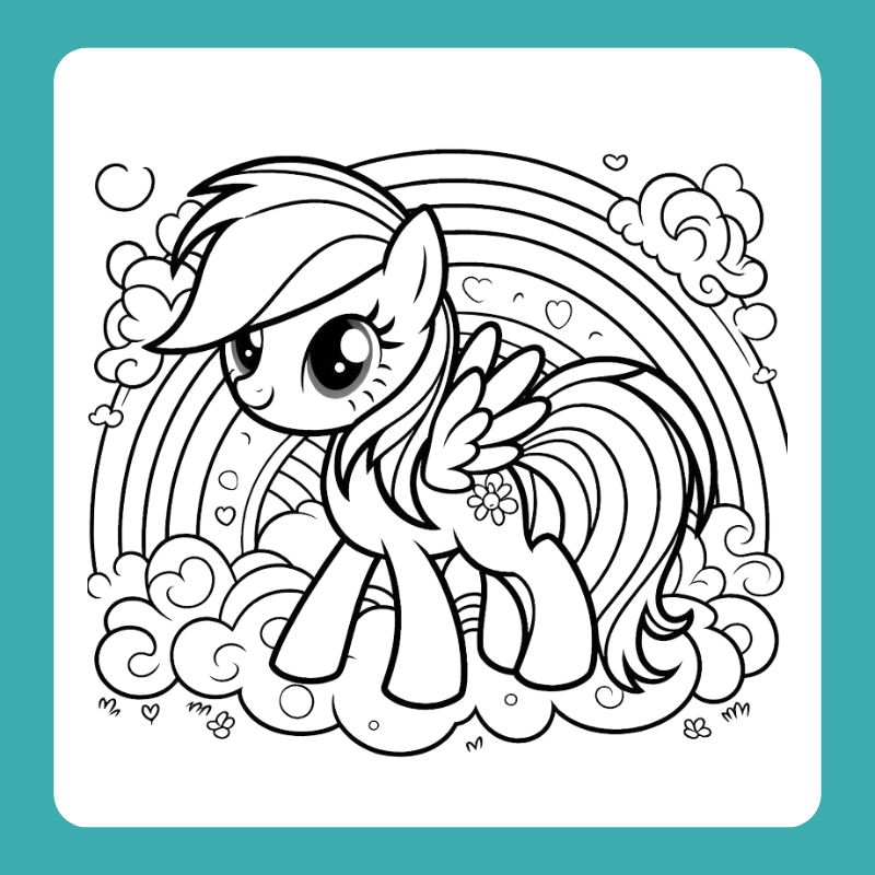 tranh tô màu ngựa pony (21)
