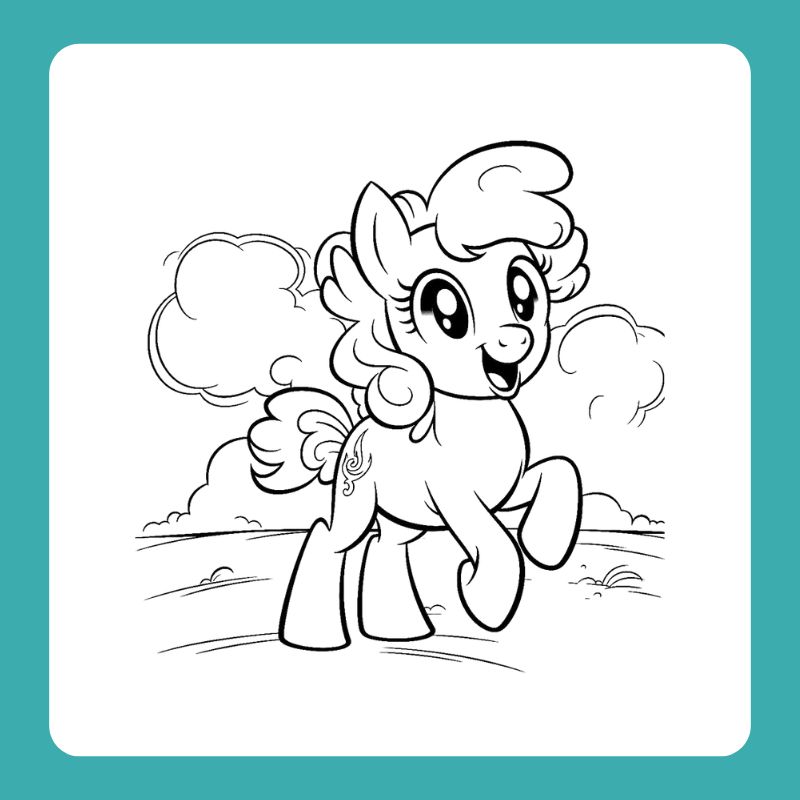tranh tô màu ngựa pony (9)