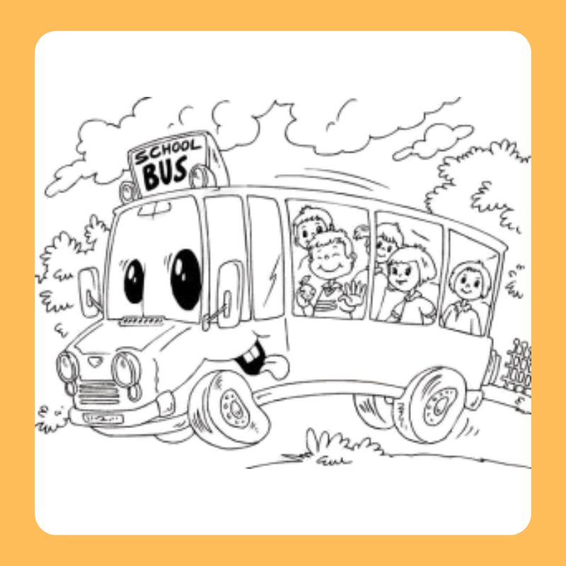 tranh tô màu xe bus