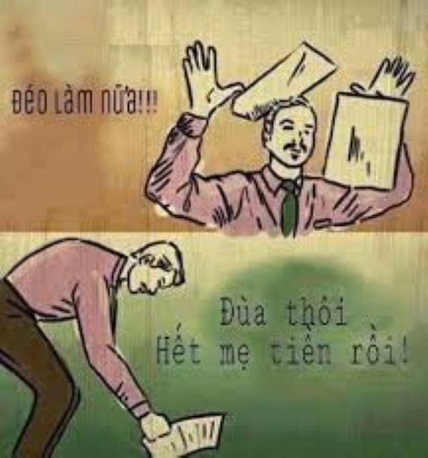 đùa thôi hết mẹ tiền meme