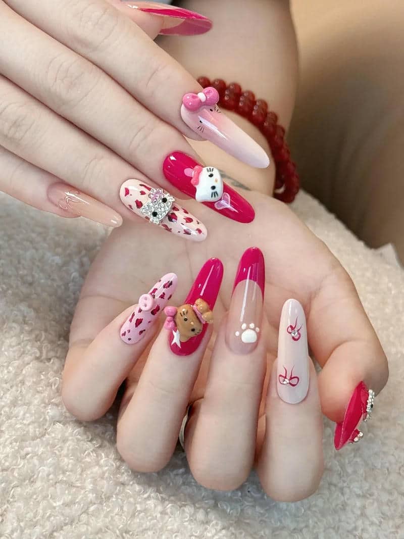 nail hello kitty (11)