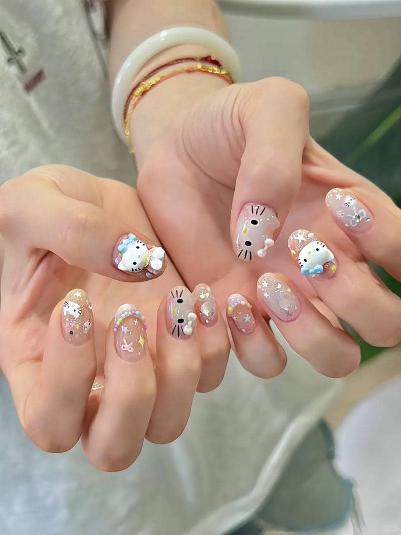 nail hello kitty (28)
