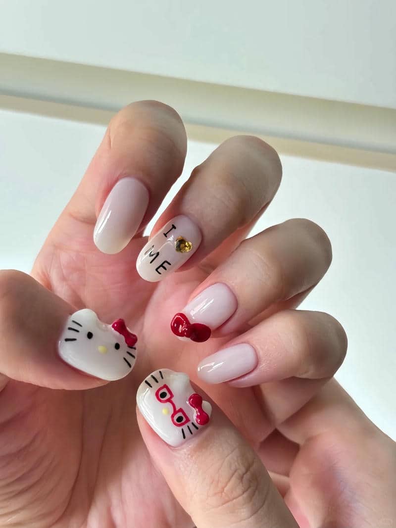 nail hello kitty (38)