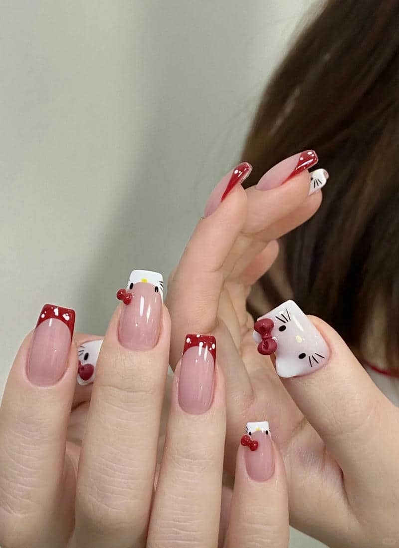 nail hello kitty (40)