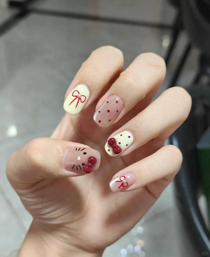 nail hello kitty (48)