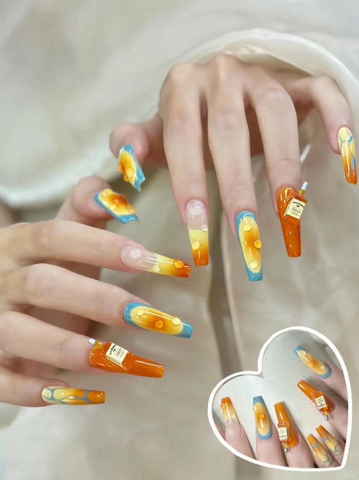 nail màu cam (12)