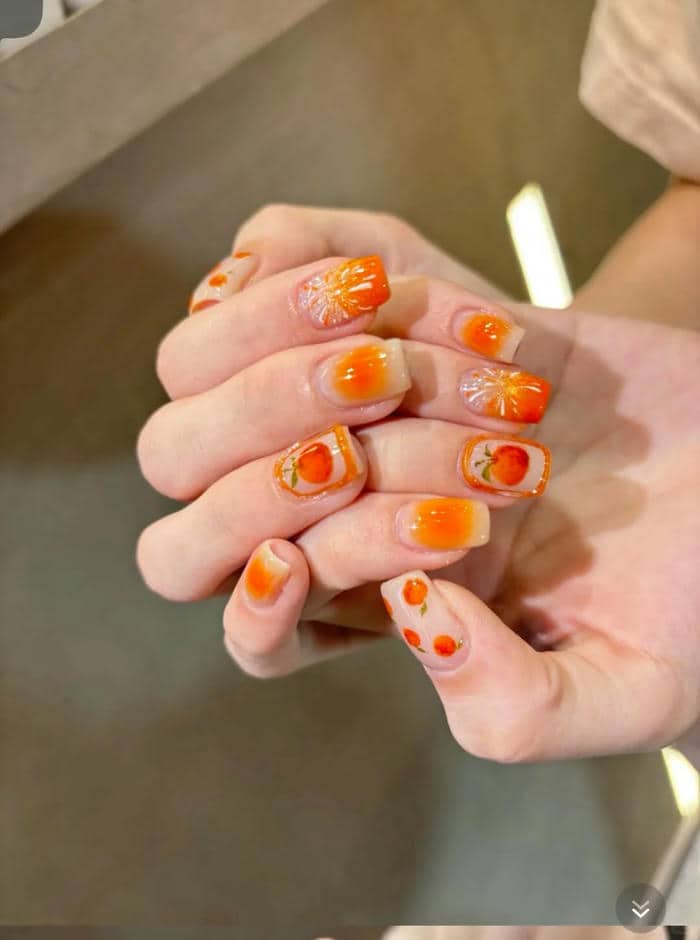 nail màu cam (24)