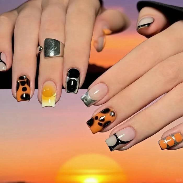 nail màu cam (25)