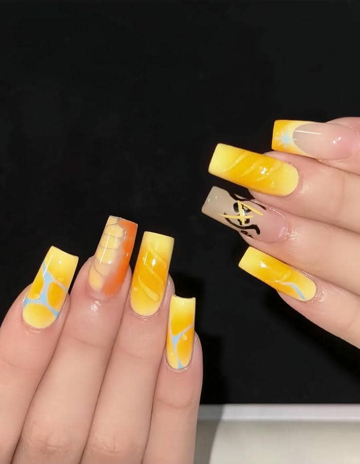 nail màu cam (31)