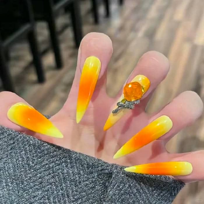 nail màu cam (5)