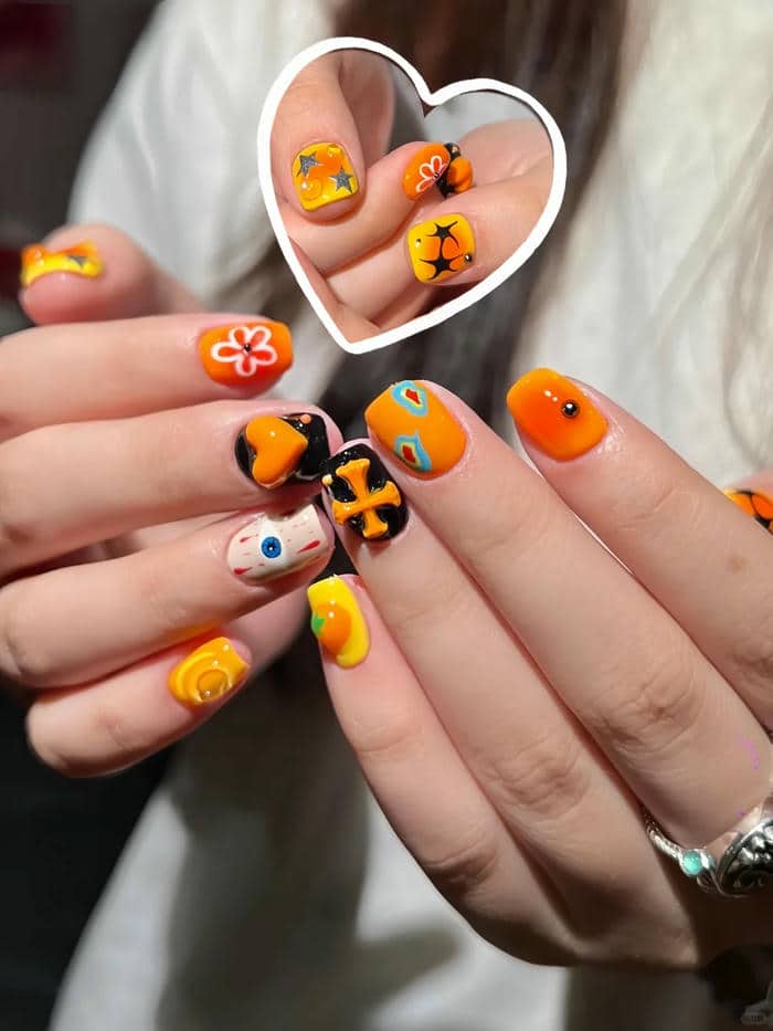 nail màu cam (6)