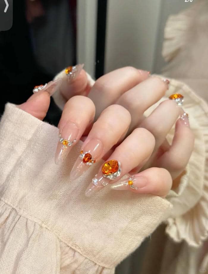 nail màu cam (9)