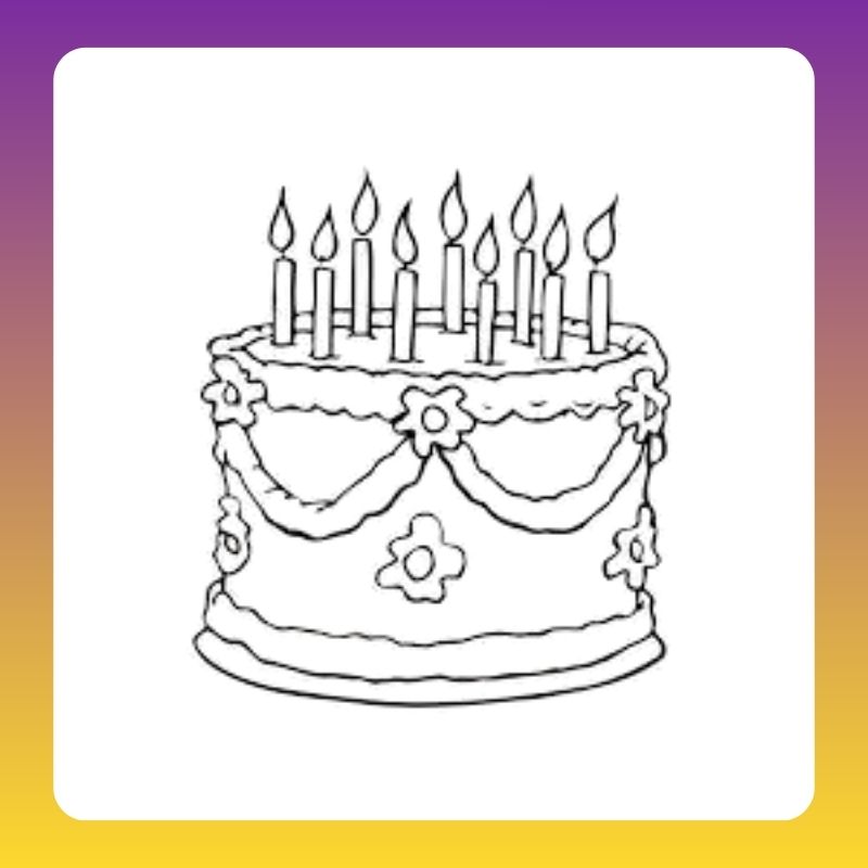bánh sinh nhật tô màu