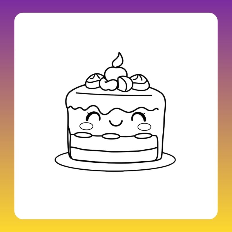 hình ảnh bánh sinh nhật cho bé tô màu