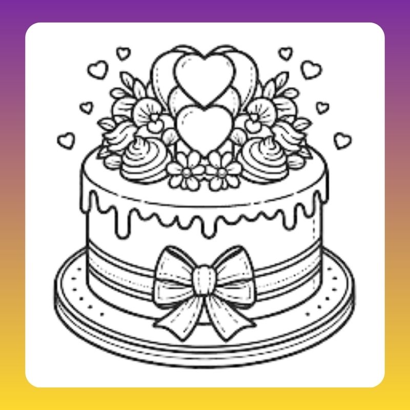 hình bánh sinh nhật tô màu​