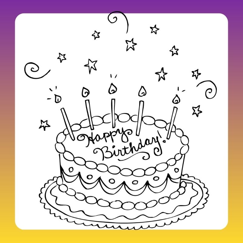 hình tô màu bánh sinh nhật