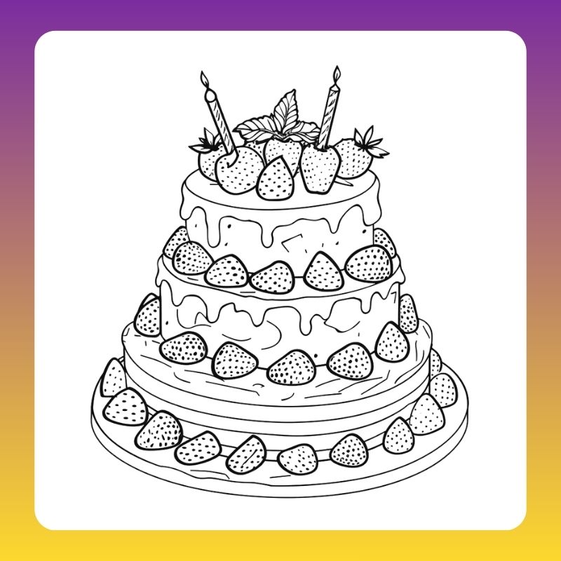 tô màu bánh sinh nhật đẹp