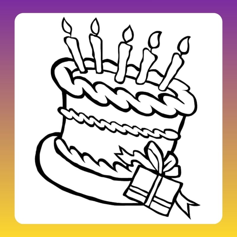 tranh tô màu bánh sinh nhật